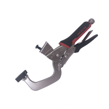 professional table locking pliers with small plastic pad carbon steel CRV material OEM with plastic handle